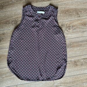 Loft Maroon Pink & Grey Sleeveless Blouse Size XS